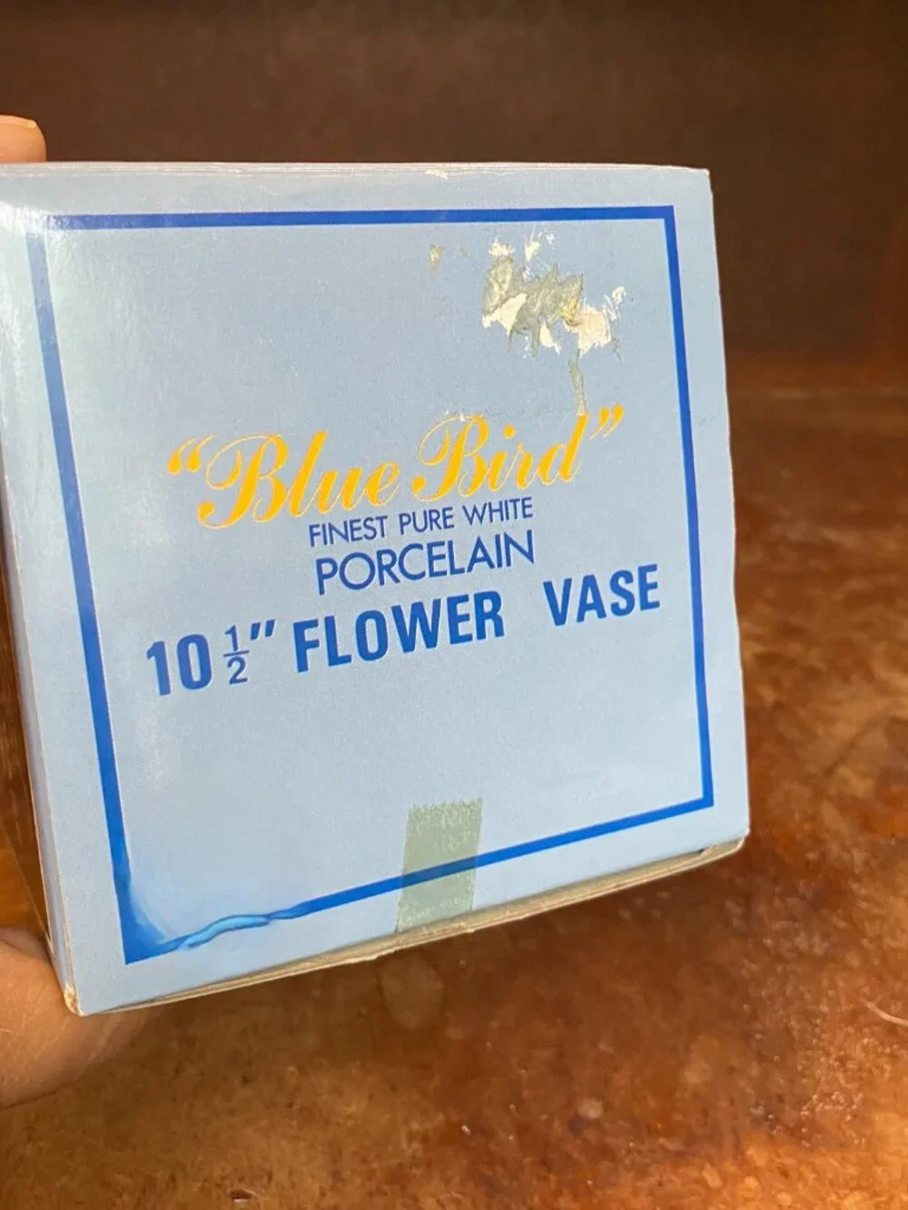 1960s NIB 10.5-inch Blue Bird Japanese Porcelain Vase Made by Jay Vintage